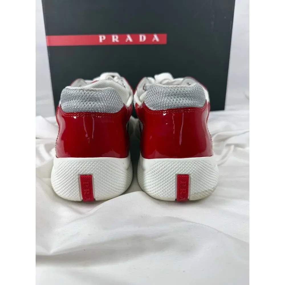 US Mens Size 9.5 Prada America Cup Red in Box SPB-JB 366788